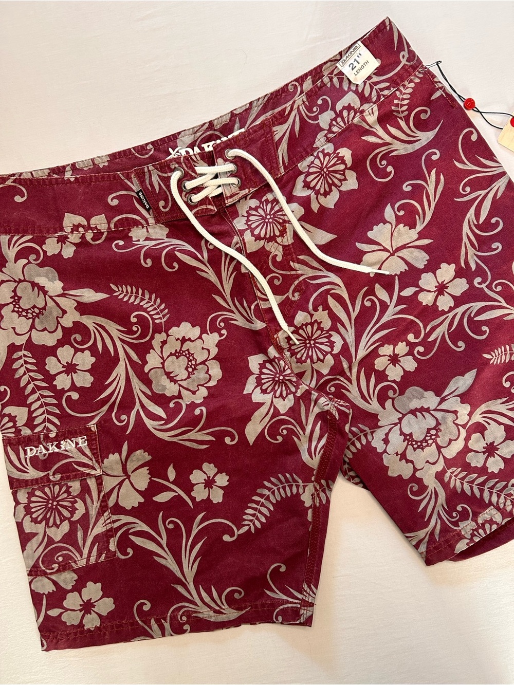 DaKine Hawaii Surf Co Board Shorts 38 Floral Red 21" Length NWT